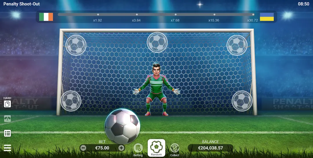 Características clave del juego móvil en Penalty Shoot Out